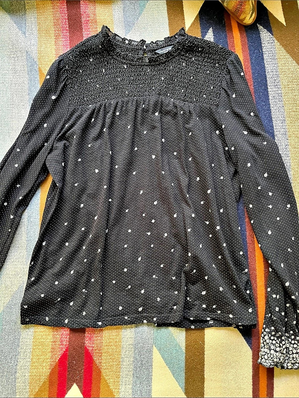 Lucky Brand Black & White Floral Blouse